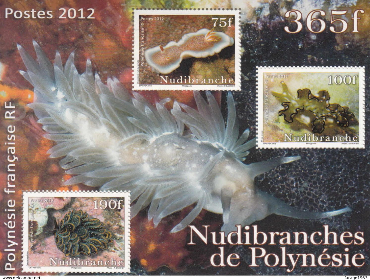 2012 French Polynesia Marine Life Nudibranchs Souvenir Sheet MNH - Nuovi