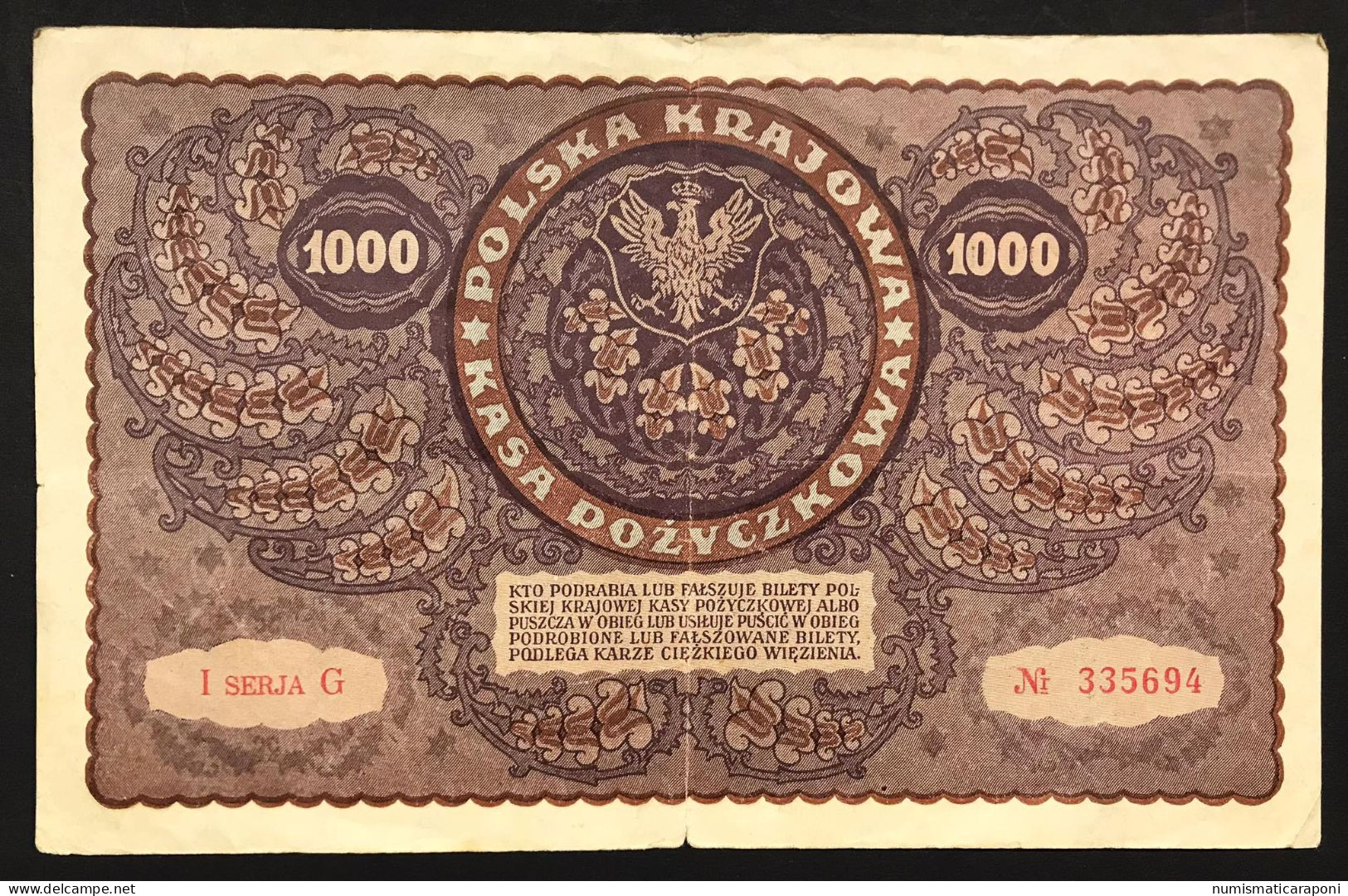 Polonia Poland Polska 1000 Marek 1919  Lotto.464 - Pologne