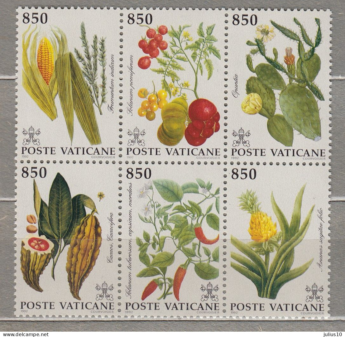 VATICAN 1992 Plants Fruits MNH(**) Mi 1064-1069 #22560 - Fruits