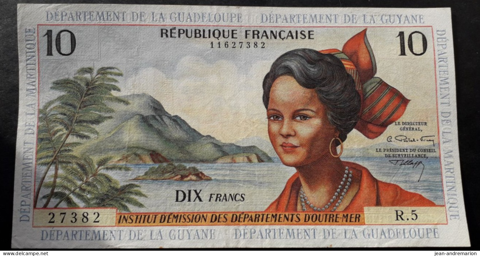 Billet 10 Francs Antilles Françaises, Institut D'émission D'outre -mer Martinique,Guadeloupe,Guyane Non Daté(1964) - 1955-1963 Staatskasse (Trésor Public)