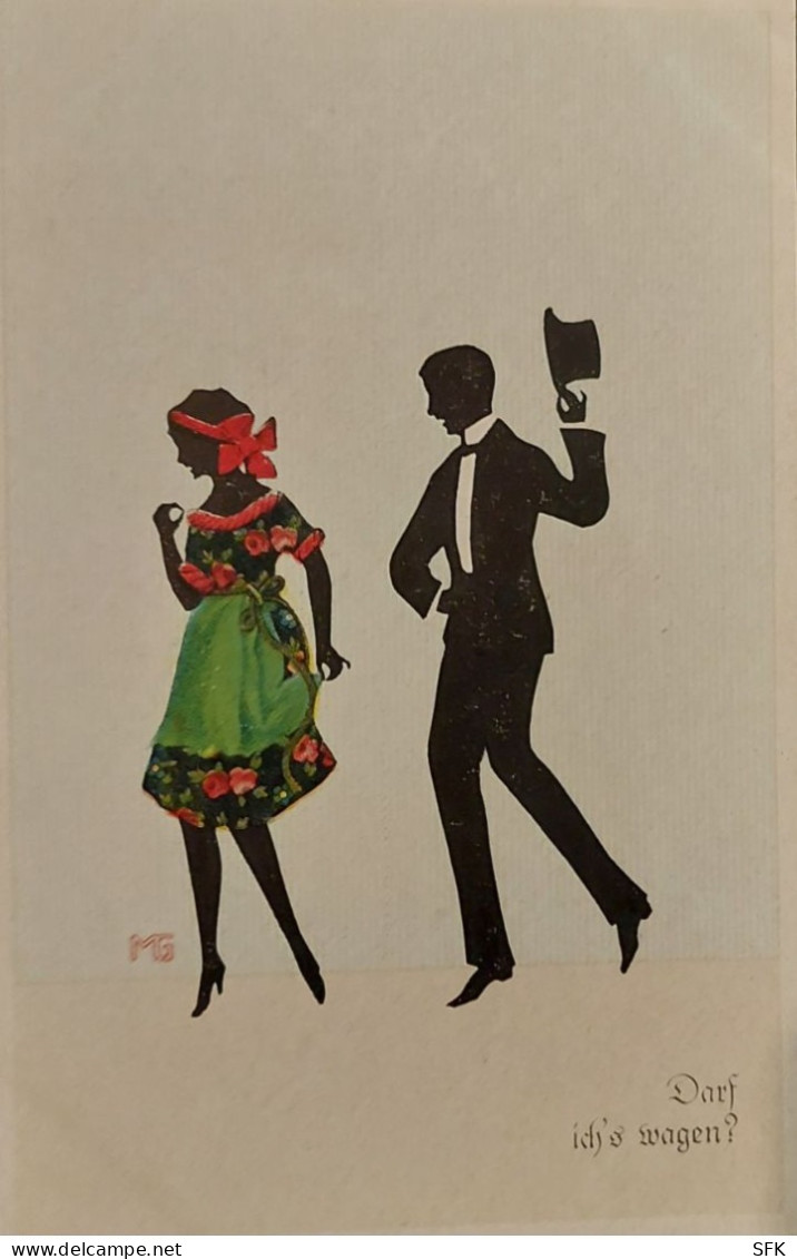 Silhouette Couple In Dancing Vintage I- VF 541 - Silhouettes