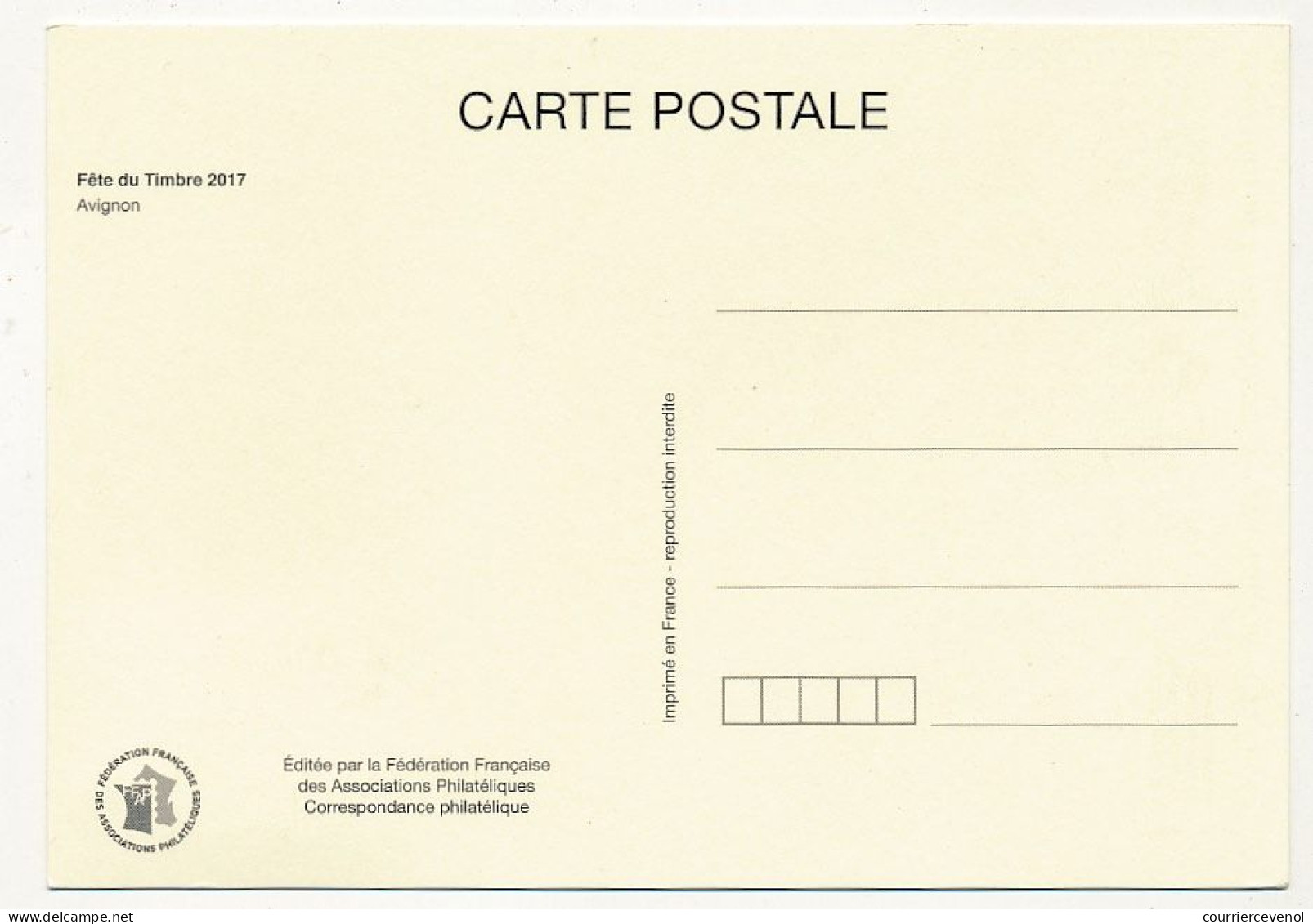 FRANCE - 0,73e Fête Du Timbre - La Valse - Carte Locale Oblitérée AVIGNON (Vaucluse) 11.03.2017 - Cartas & Documentos