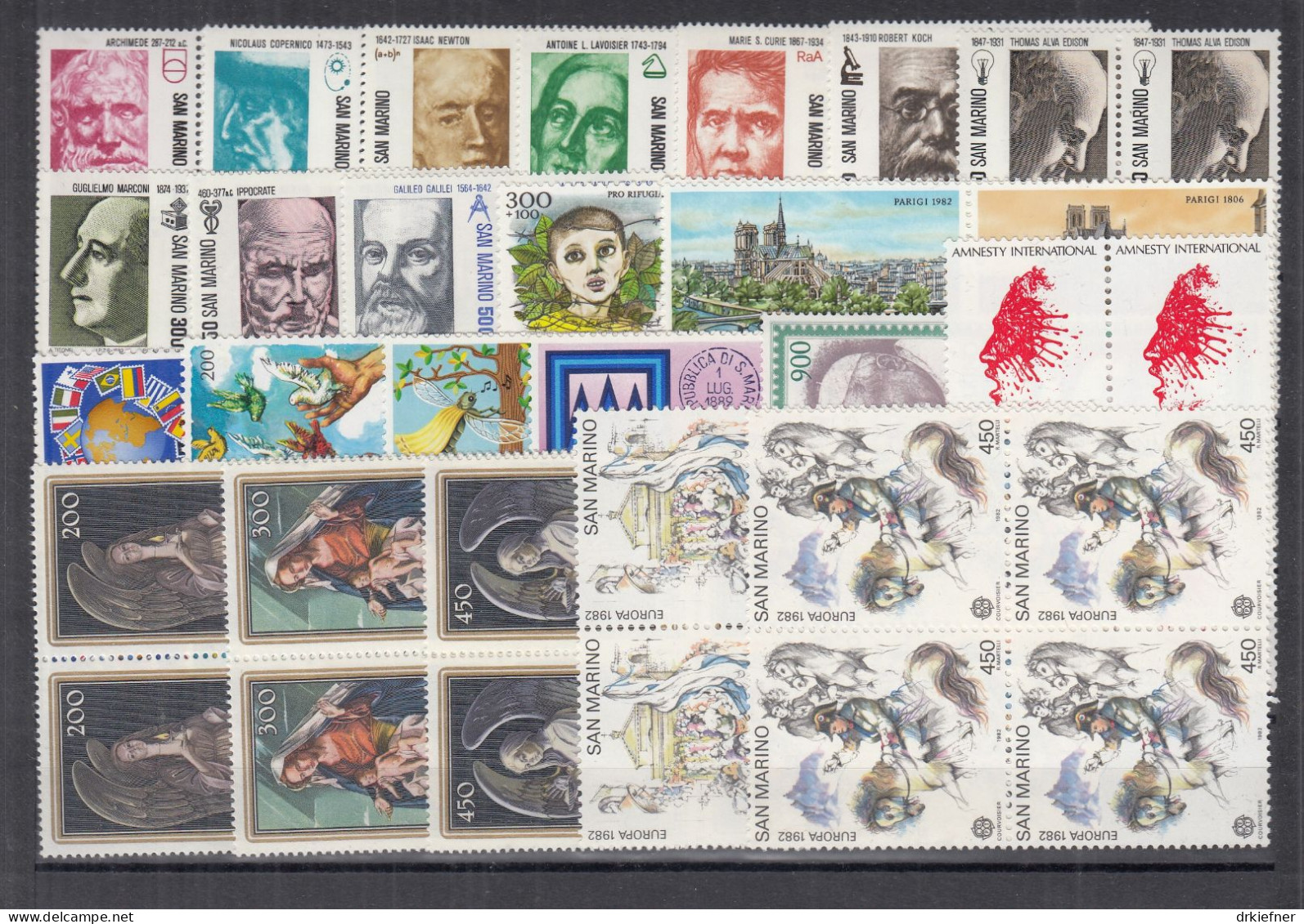 SAN MARINO  1247-1270, 4erBlock Bzw. 4fach, Postfrisch **, Jahrgang 1982 Komplett - Unused Stamps