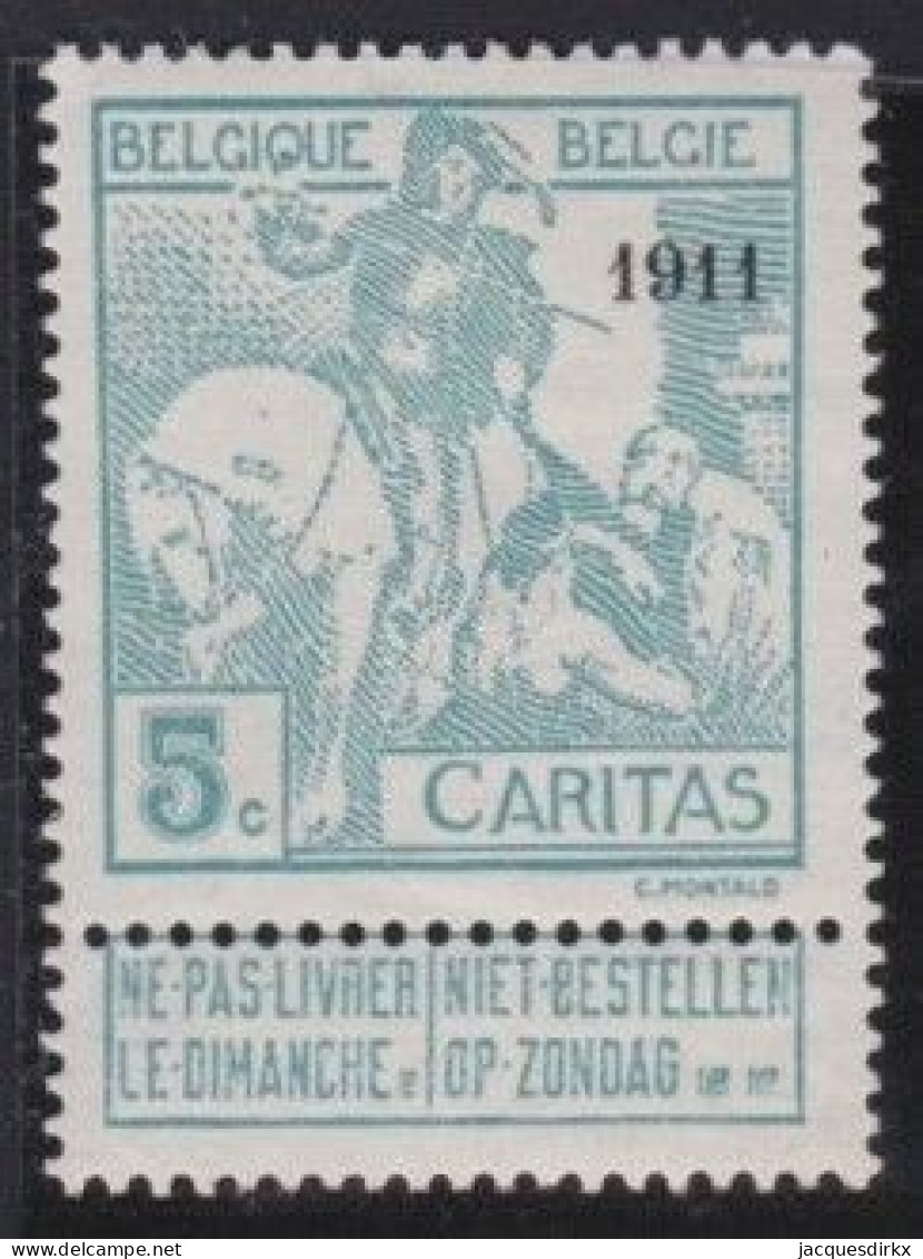 Belgie  .   OBP    .    96  .     *      .   Ongebruikt Met Gom     .   /   .   Neuf Avec Gomme - 1910-1911 Caritas