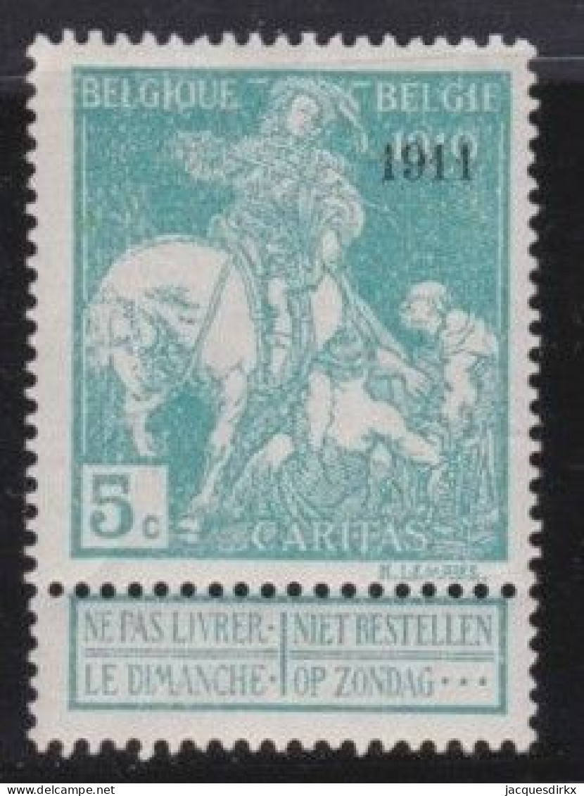 Belgie  .   OBP    .    97    .     *      .   Ongebruikt Met Gom     .   /   .   Neuf Avec Gomme - 1910-1911 Caritas