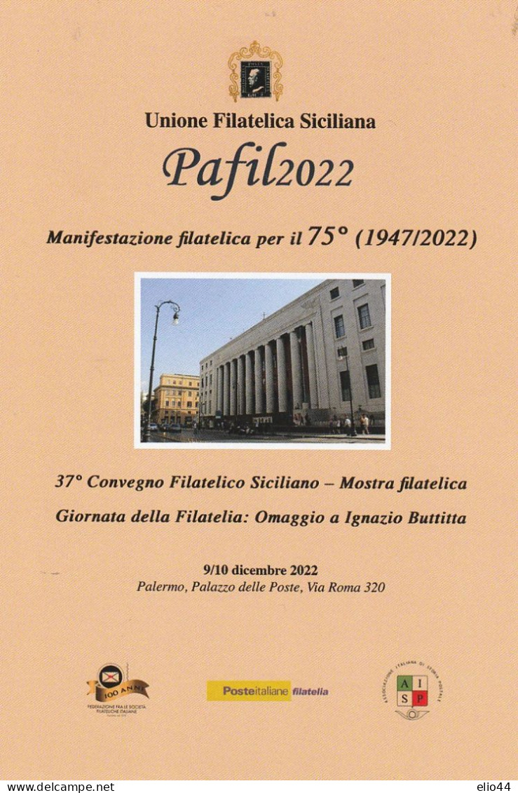 Eventi - Manifestazioni - Palermo 2022 - 75° Anniversario Unione Filatelica Siciliana - - Betogingen
