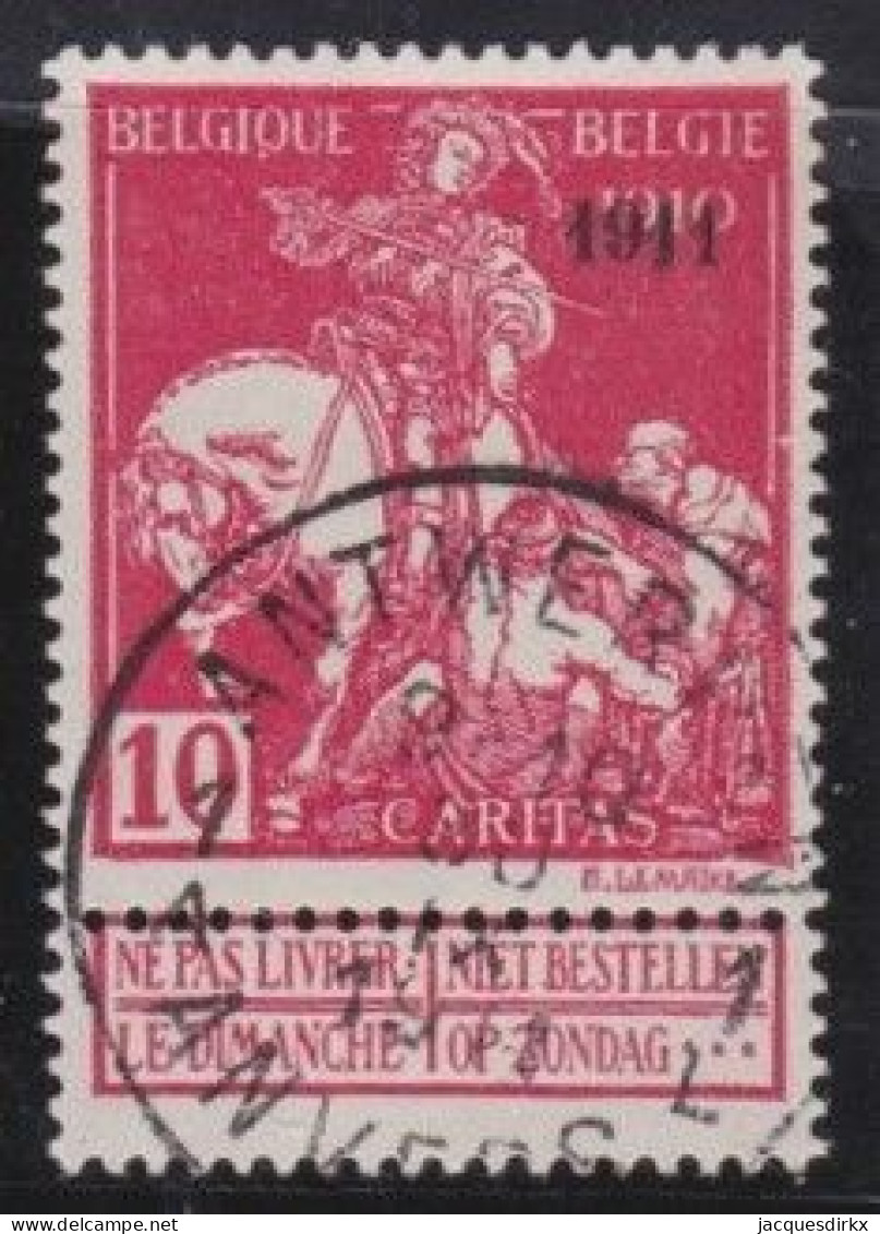 Belgie  .   OBP    .    99    .     O       .   Gestempeld     .   /   .   Oblitéré - 1910-1911 Caritas