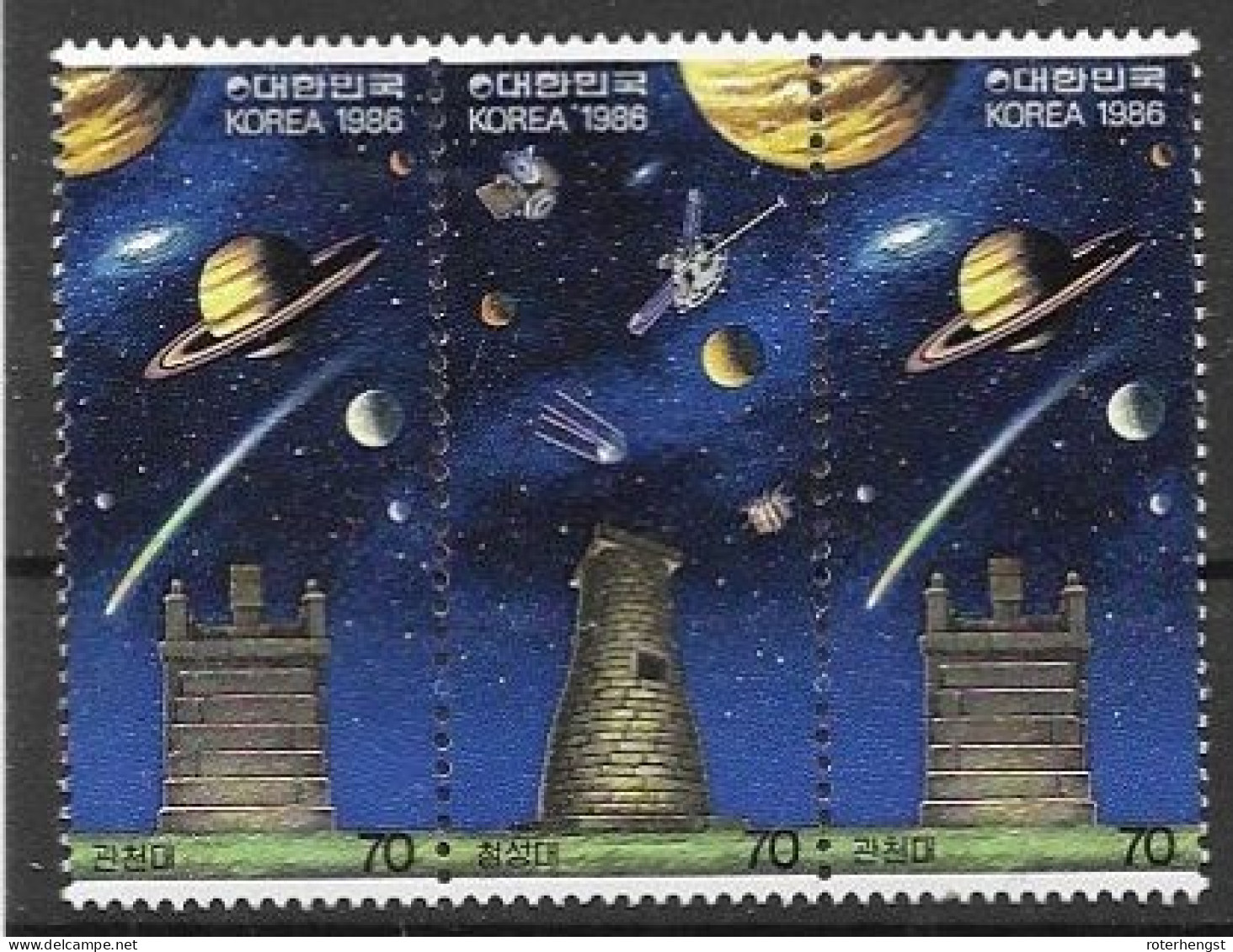 South Korea Halley Comet Space 1986  Mnh ** 1986 13 Euros - Corée Du Sud