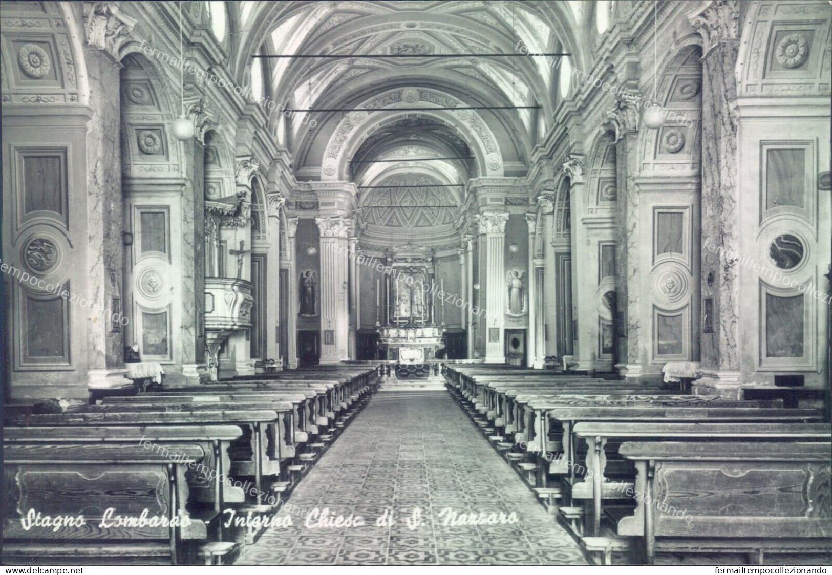 E636 Cartolina Stagno Lombardo Interno Chiesa Di Snazzaro  Provincia Di Cremona  - Cremona