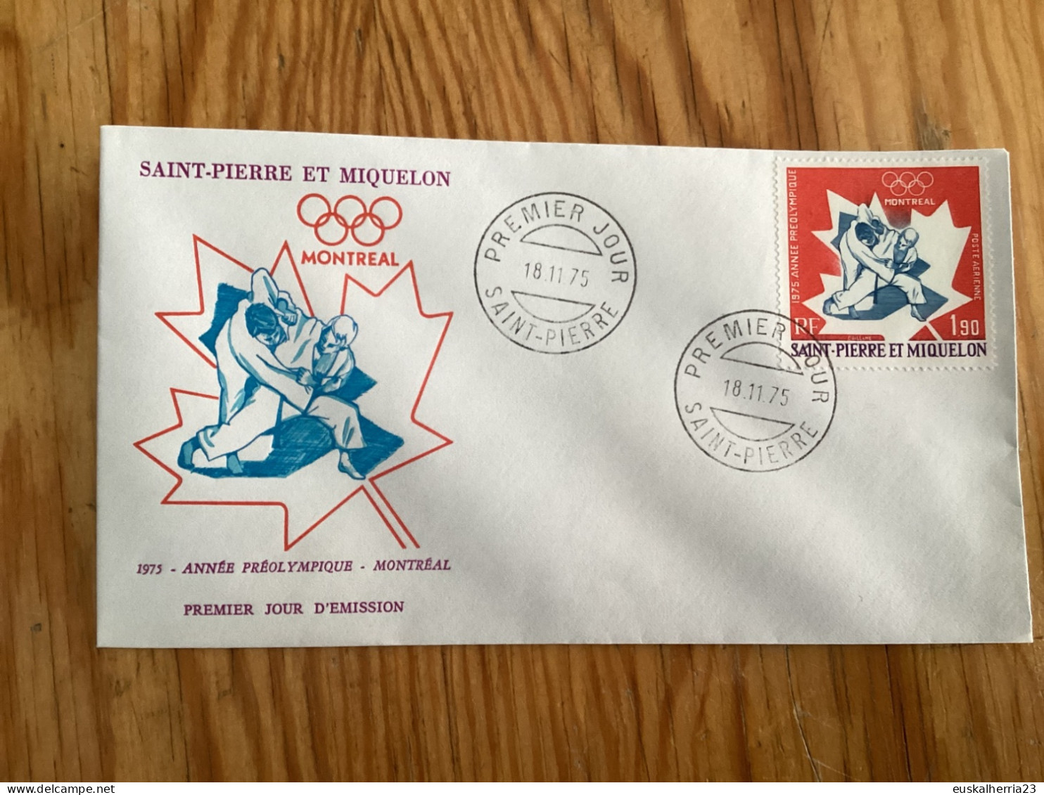 Enveloppe 1er Jour 1975 Année Pré Olympique Montréal  Saint Pierre Et Miquelon - Gebruikt