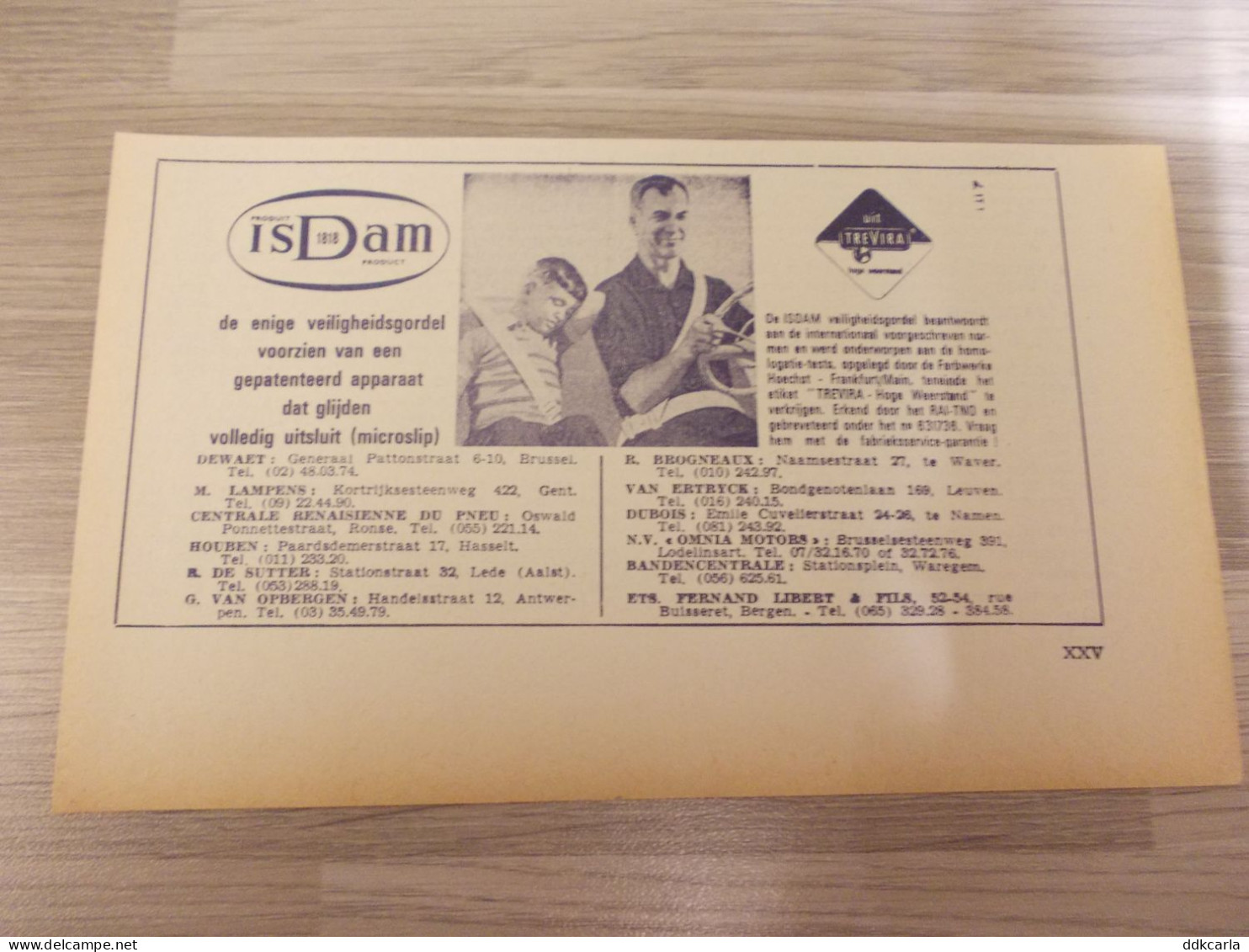 Reclame Advertentie Uit Oud Tijdschrift 1964 - De ISDAM Veiligheidsgordel Uit TREVIRA - Pubblicitari