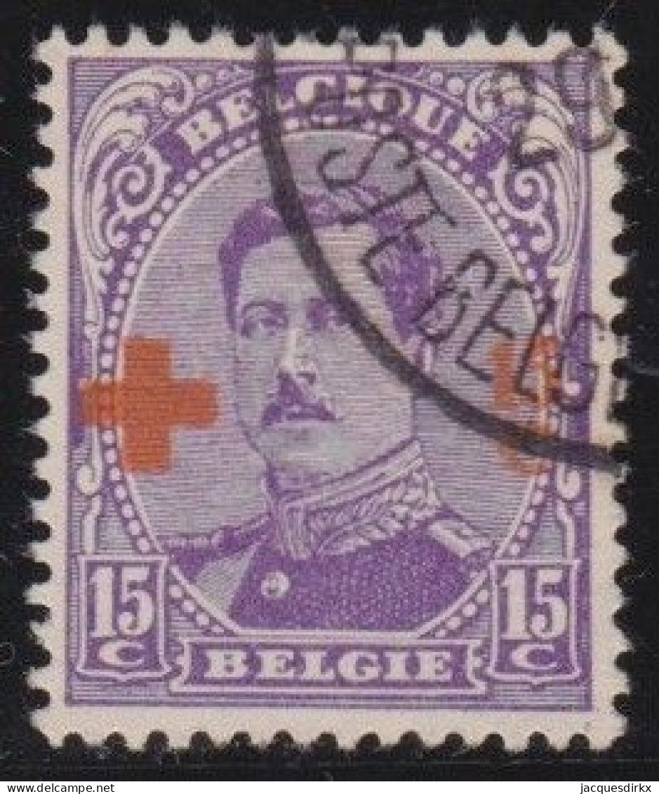 Belgie  .   OBP    .    154   .     O       .   Gestempeld     .   /   .   Oblitéré - 1918 Croix-Rouge