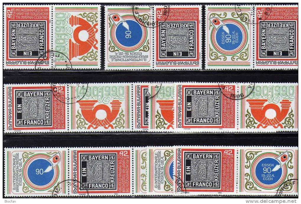 Bayern #1 Bulgarien 3831,9x ZD+KB O 13€ Schwarze Einser BM-Messe Essen 1990 EXPO Germany Se-ienant  Sheetlet Bf Bulgaria - Usati