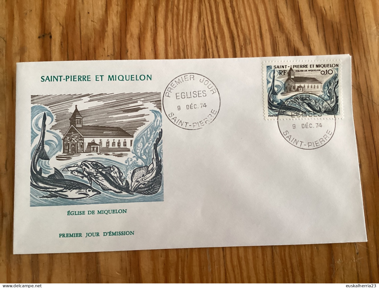 3 Enveloppes 1 Er Jour Eglises 1974 Saint-Pierre Et Miquelon - Used Stamps