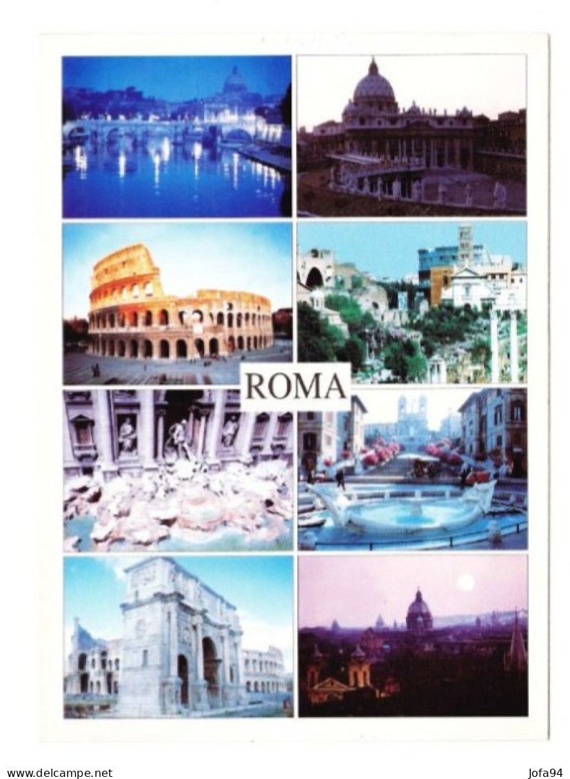 CPM  Italie Rome Multivue Timbre 2001 Bijoux Du Musée Etrusque - Tarjetas Panorámicas