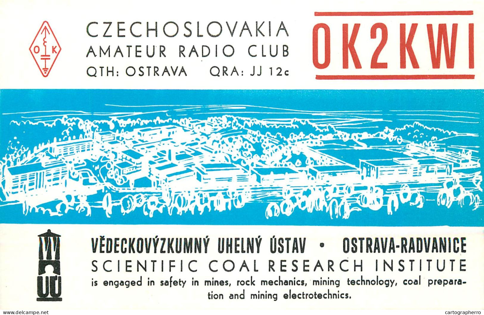 QSL Card Czechoslovakia Radio Amateur Station OK2KWI Y03CD 1983 - Amateurfunk