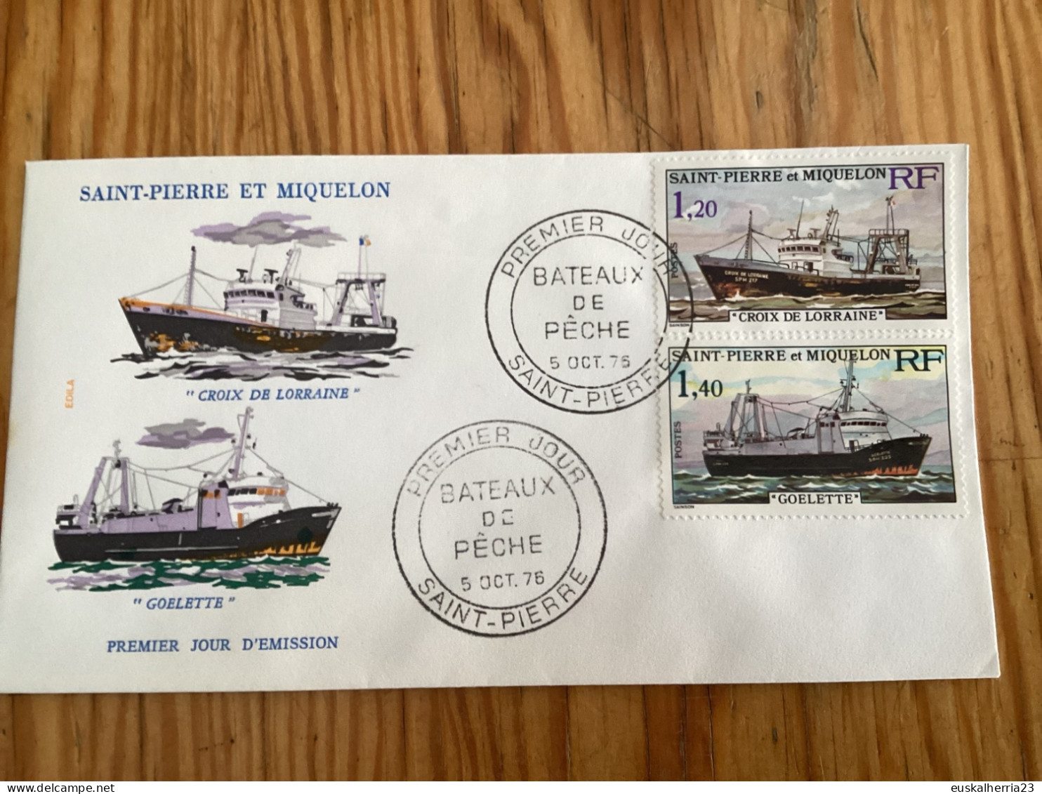 Enveloppe 1er Jour Bateaux De Pêche 1975 Saint-Pierre Et Miquelon - Used Stamps
