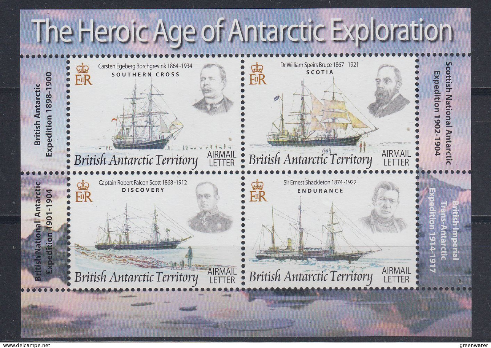 British Antarctic Territory (BAT) 2008 The Heroic Age Of Antarctic Exploration M/s ** Mnh (ZO204) - Nuovi