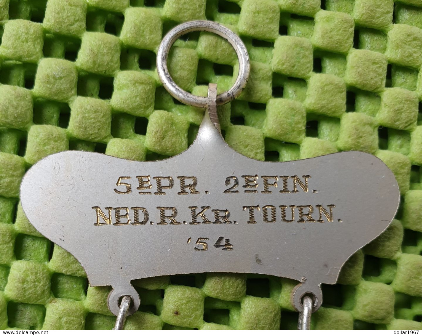 Medaille  :   Kaarten , Bricts - Ned.R.Kr. Tourn 1954 . -  Original Foto  !!  Medallion  Dutch - Carte Da Gioco