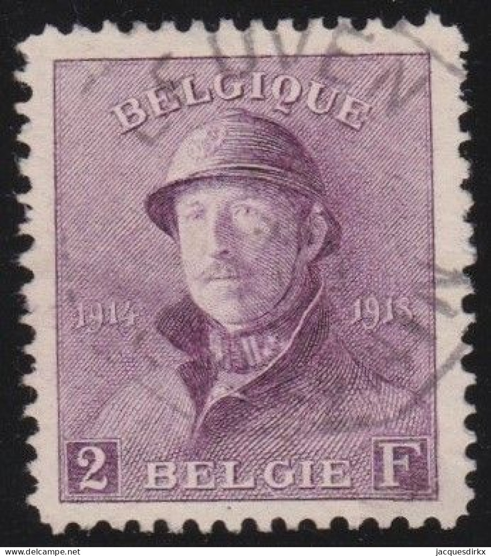 Belgie  .   OBP    .    176  (2 Scans)     .     O        .   Gestempeld   .   /    .   Oblitéré - 1919-1920 Albert Met Helm