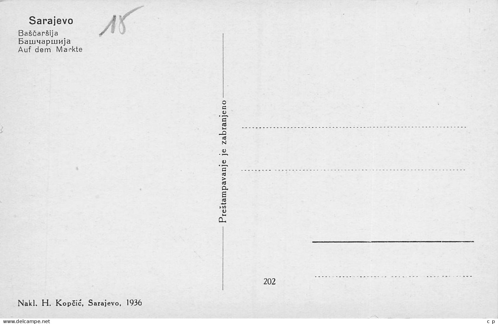 Bosnie Herzegovine - Sarajevo  - Bascarsija - Markte -   CPA °Jp - Bosnia And Herzegovina