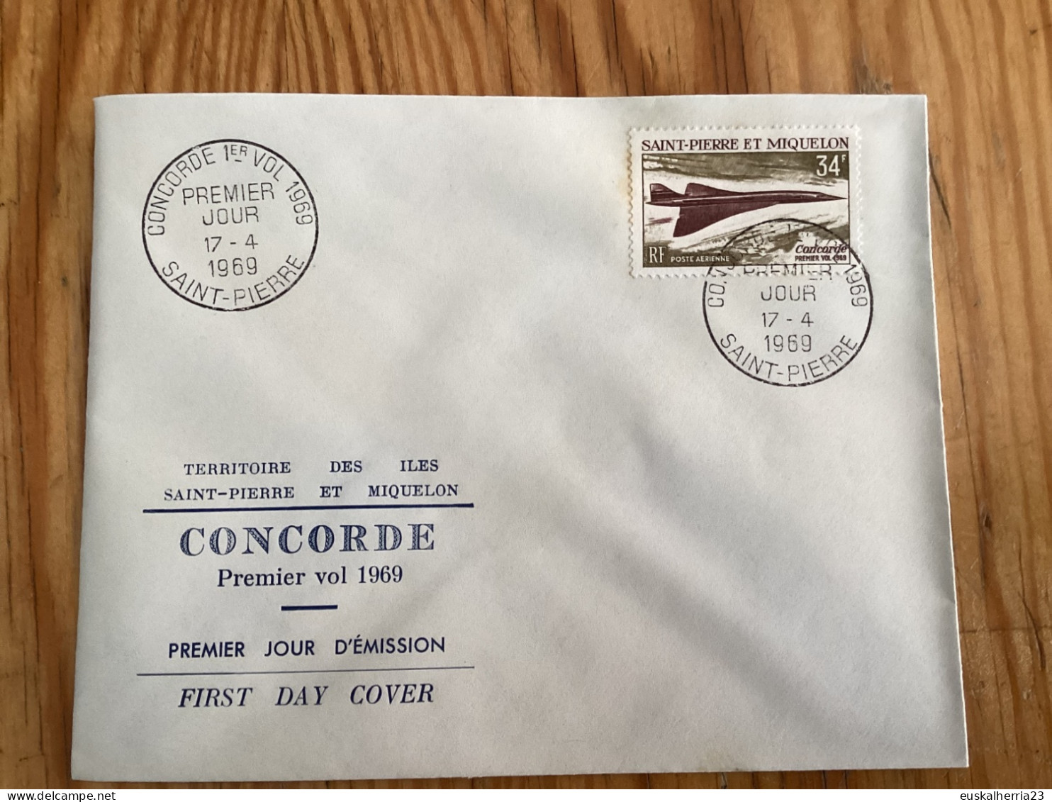 Enveloppe 1er Jour Concorde 1969 Saint Pierre Et Miquelon - Oblitérés