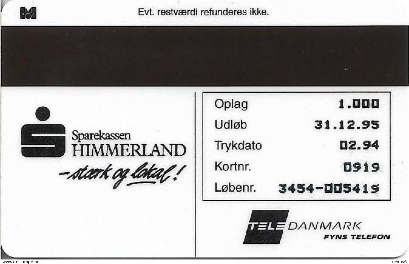 Denmark - Fyns - Sparkassen Himmerland - TDFP023C - 02.1994, 10kr, 1.000ex, Used - Denemarken