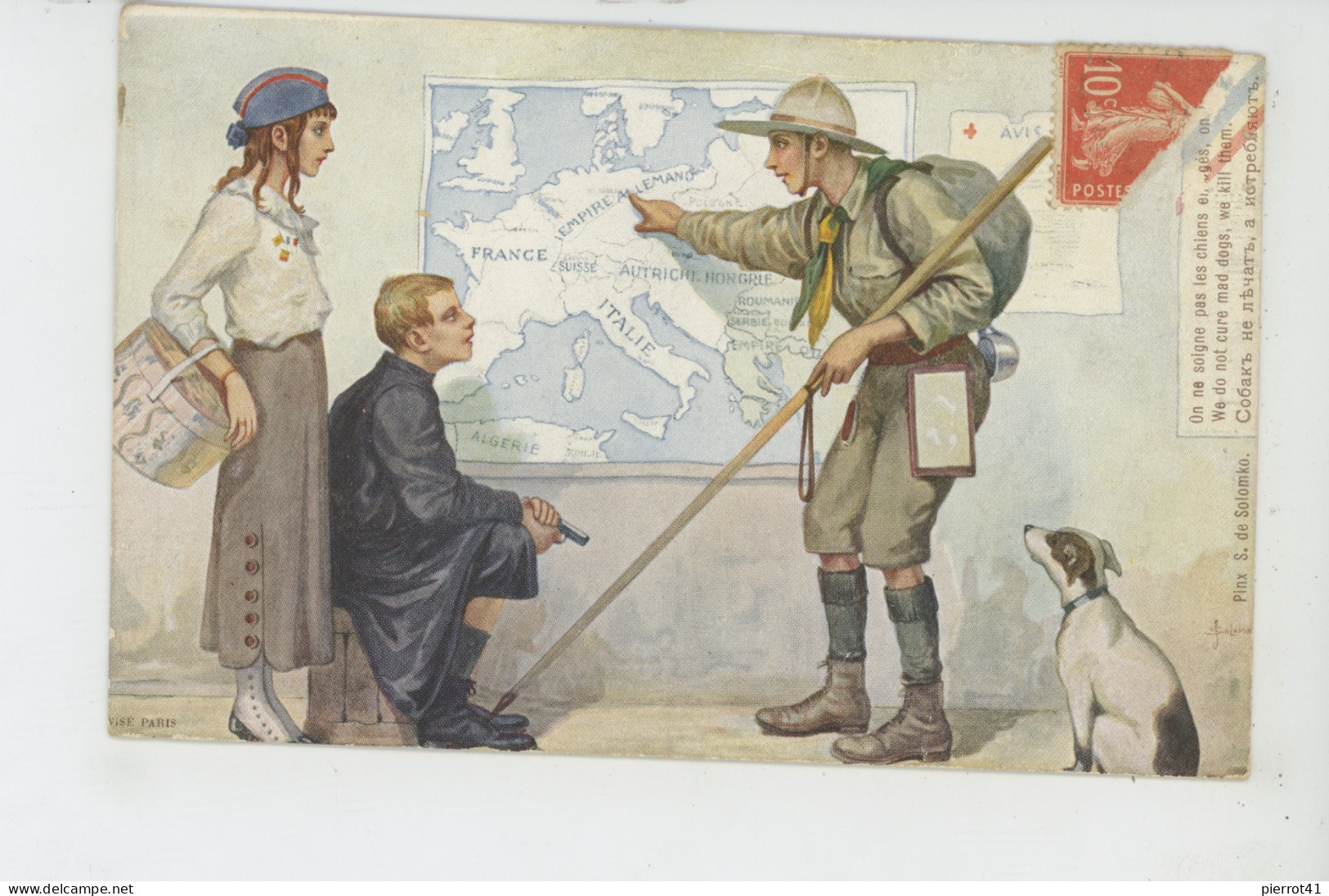 Illustrateur SOLOMKO - GUERRE 1914-18 - "We Do Not Cure Mad Dogs , We Kill Them " - Edit. LAPINA - Solomko, S.