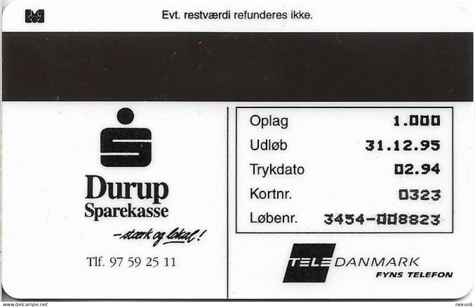 Denmark - Fyns - TDFP023G - Sparekasse - Durup Sparekasse - TDFP023G - 02.1994, 10kr, 1.000ex, Used - Danemark