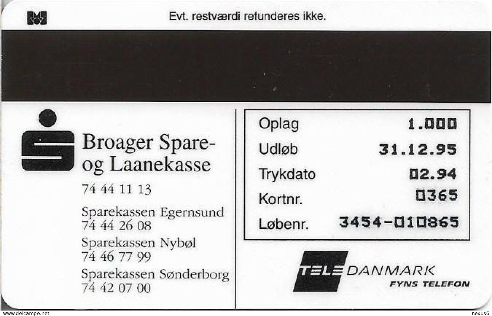 Denmark - Fyns - Broager Spare Og Laanekasse - TDFP023I - 02.1994, 10kr, 1.000ex, Used - Denemarken