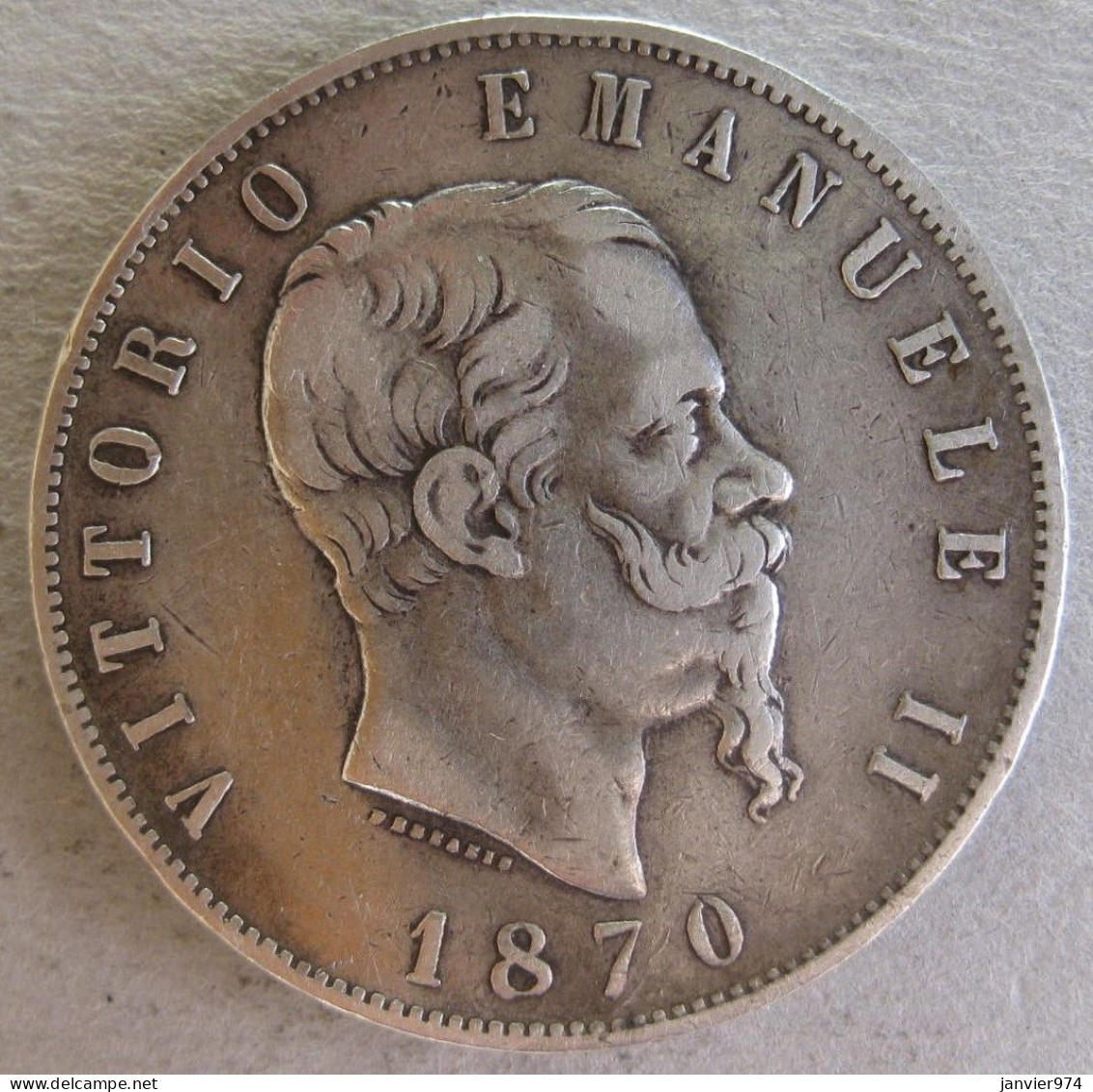 5 Lire 1870 M Milan, Vittorio Emanuele II , En Argent - 1861-1878 : Víctor Emmanuel II