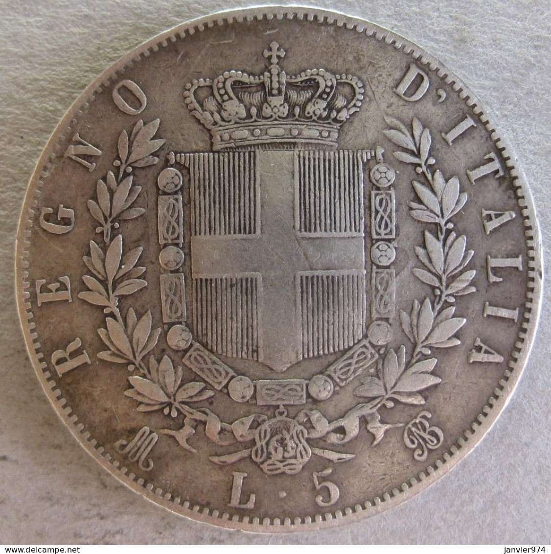 5 Lire 1870 M Milan, Vittorio Emanuele II , En Argent - 1861-1878 : Victor Emmanuel II