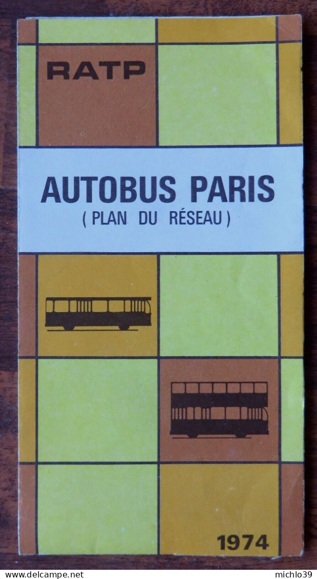 RATP Autobus Paris -  Plan Du Réseau De 1974 - Europe