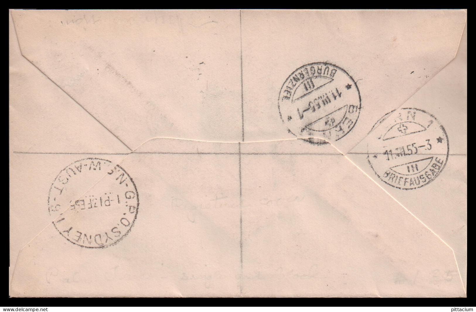 Salomoninseln 1955: Einschreibebrief  | Übersee, Ozeanien, Inselstaat | Gizo, Sydney, Bern - Islas Salomón (1978-...)