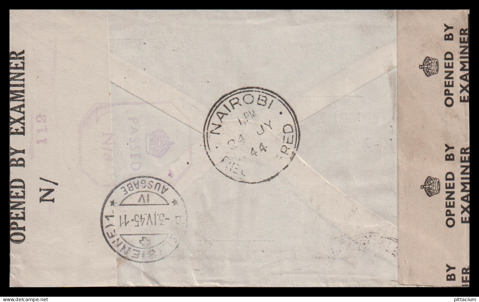 Grossbritannien Gebiete 1940: Luftpostbrief  | Afrika | Nairobi, Bienne - Kenya & Ouganda