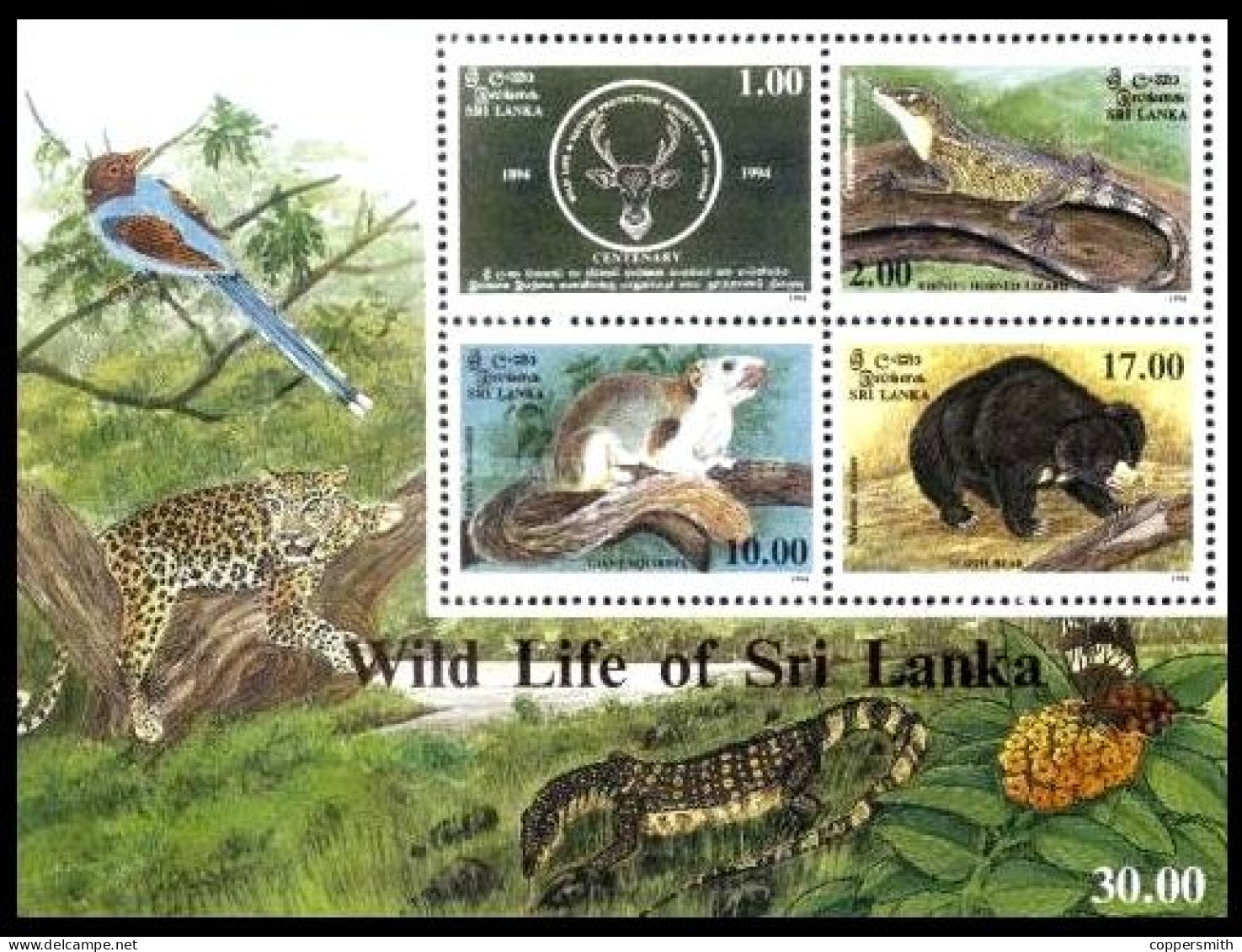 (0418) Sri Lanka 1994 / Fauna / Animals / Tiere Sheet / Bf / Bloc  ** / Mnh  Michel BL 56 - Sri Lanka (Ceylan) (1948-...)