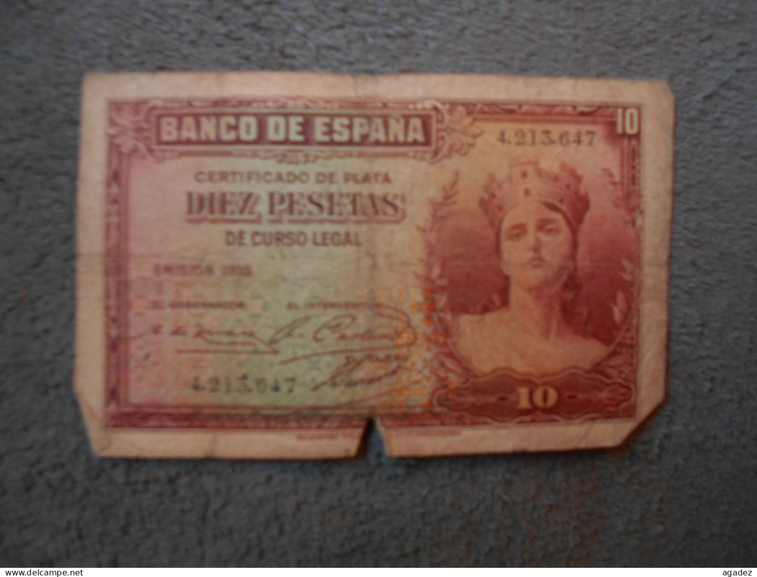 Ancien Billet De Banque Espagne 10 Pesetas 1934 - 10 Pesetas