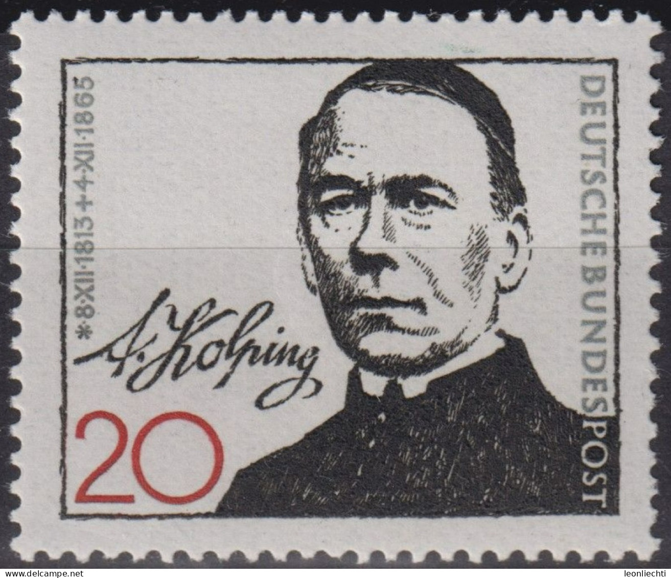 1965 Deutschland > BRD, ** Mi:DE 477, Sn:DE 928, Yt:DE 338, Adolf Kolping, Katholischer Priester - Cristianismo