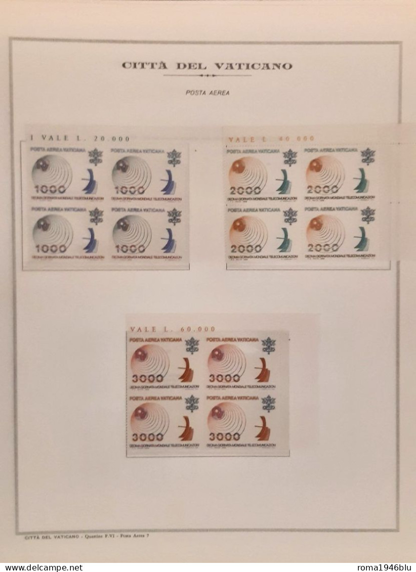 VATICANO 1963/1978 PAOLO VI GIRO COMPLETO IN QUARTINE MONTATO SU 3 ALBUM POSTIGLIONE ** MNH - Nuovi