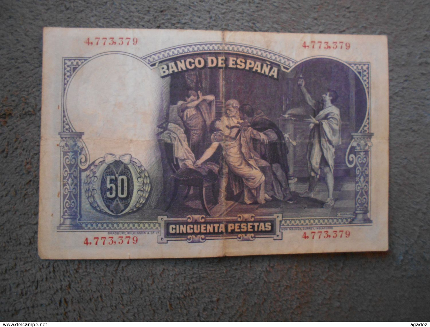 Ancien Billet De Banque Espagne  50 Pesetas  1931 - 50 Peseten