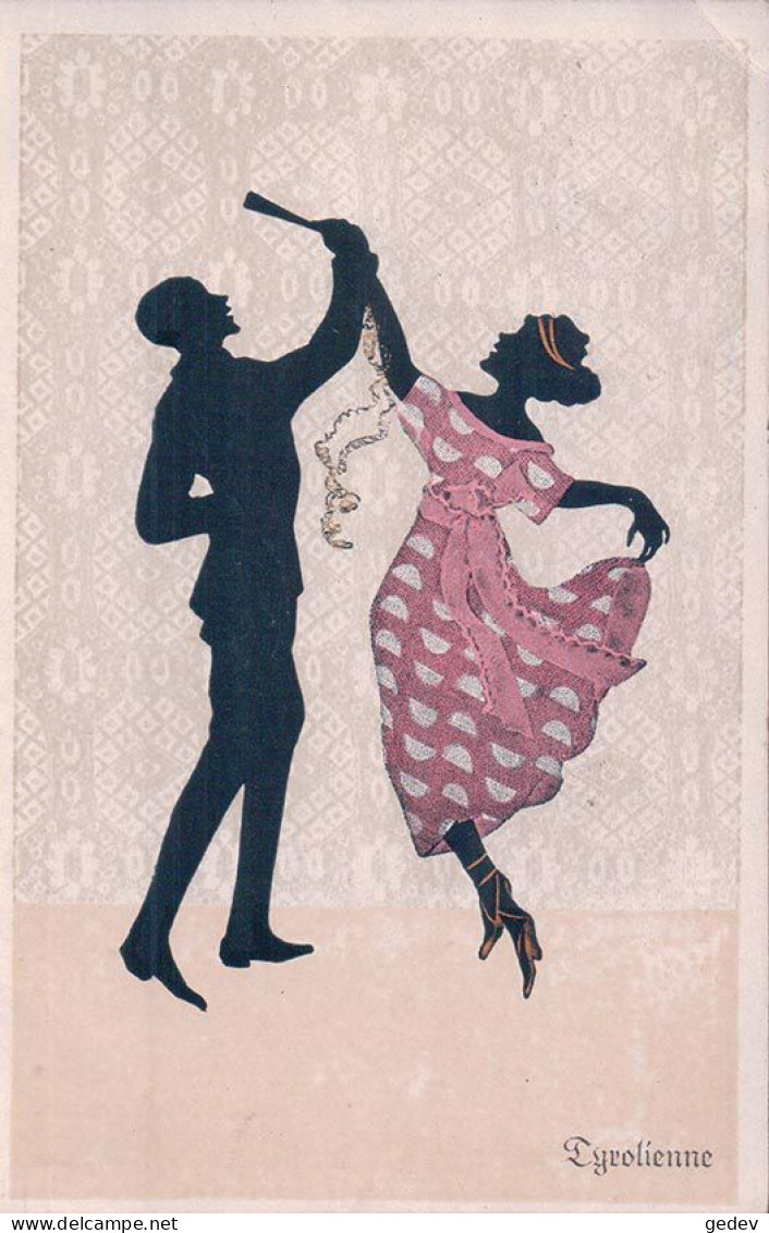 Marte Graf Illustrateur, Silhouette, Art Deco, Danseurs (604) Pli D'angle - Graf, Marte