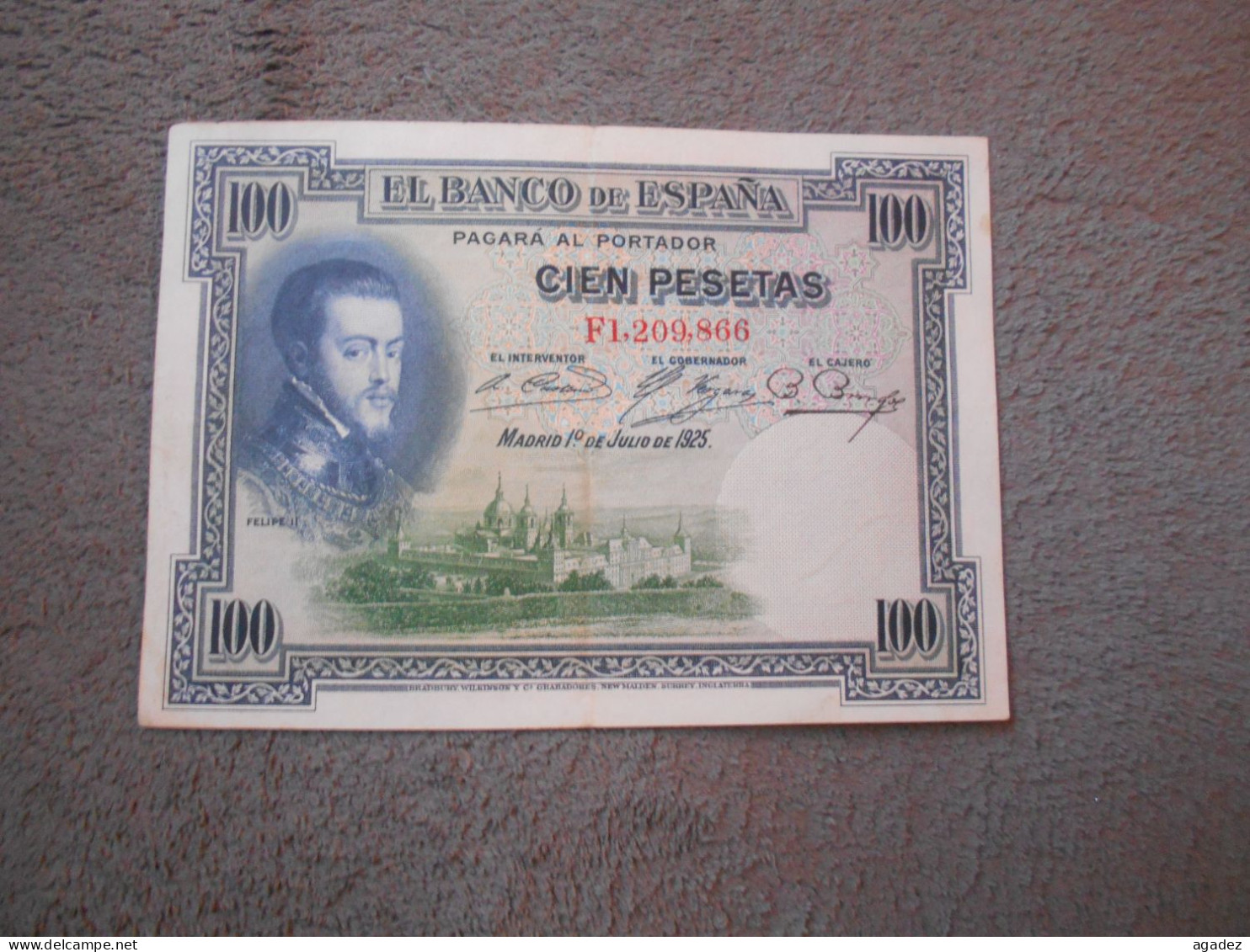 Ancien Billet De Banque Espagne  100 Pesetas  1925 - 100 Pesetas