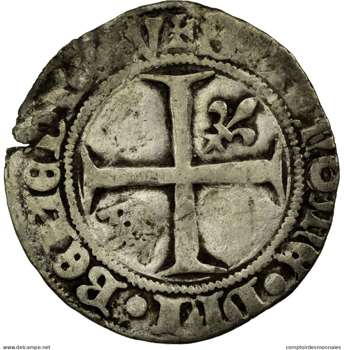 Monnaie, France, Demi Blanc Guénar, TB+, Argent, Duplessy:378A - 1380-1422 Charles VI The Beloved