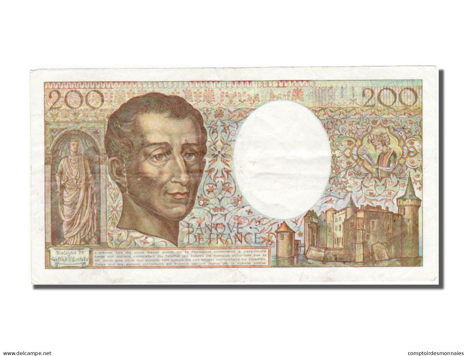 Billet, France, 200 Francs, 200 F 1981-1994 ''Montesquieu'', 1990, SUP+ - 200 F 1981-1994 ''Montesquieu''