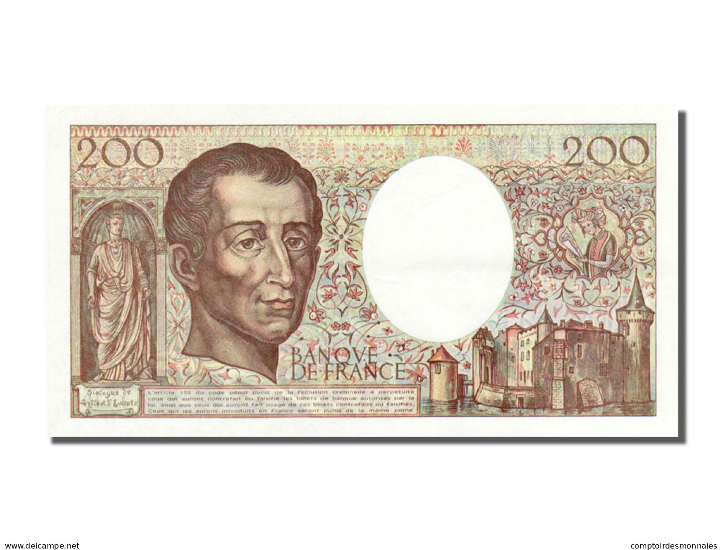 Billet, France, 200 Francs, 200 F 1981-1994 ''Montesquieu'', 1992, SUP - 200 F 1981-1994 ''Montesquieu''