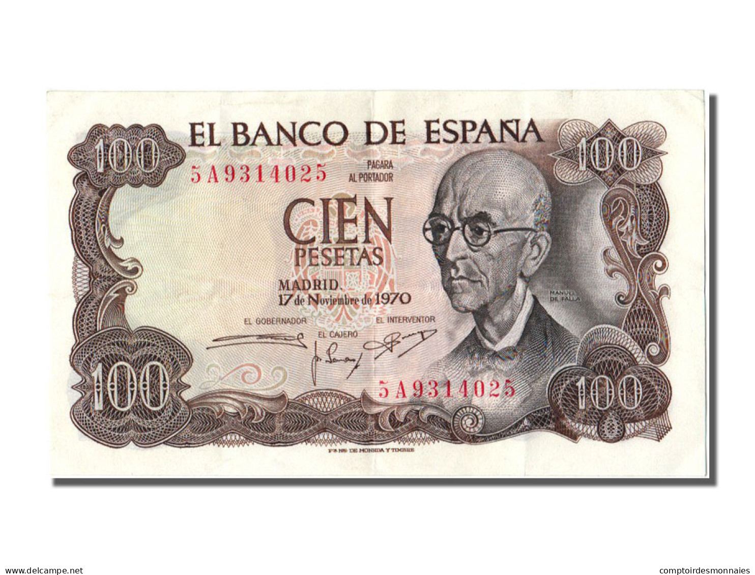 Billet, Espagne, 100 Pesetas, 1970, 1970-11-17, SUP - 100 Pesetas