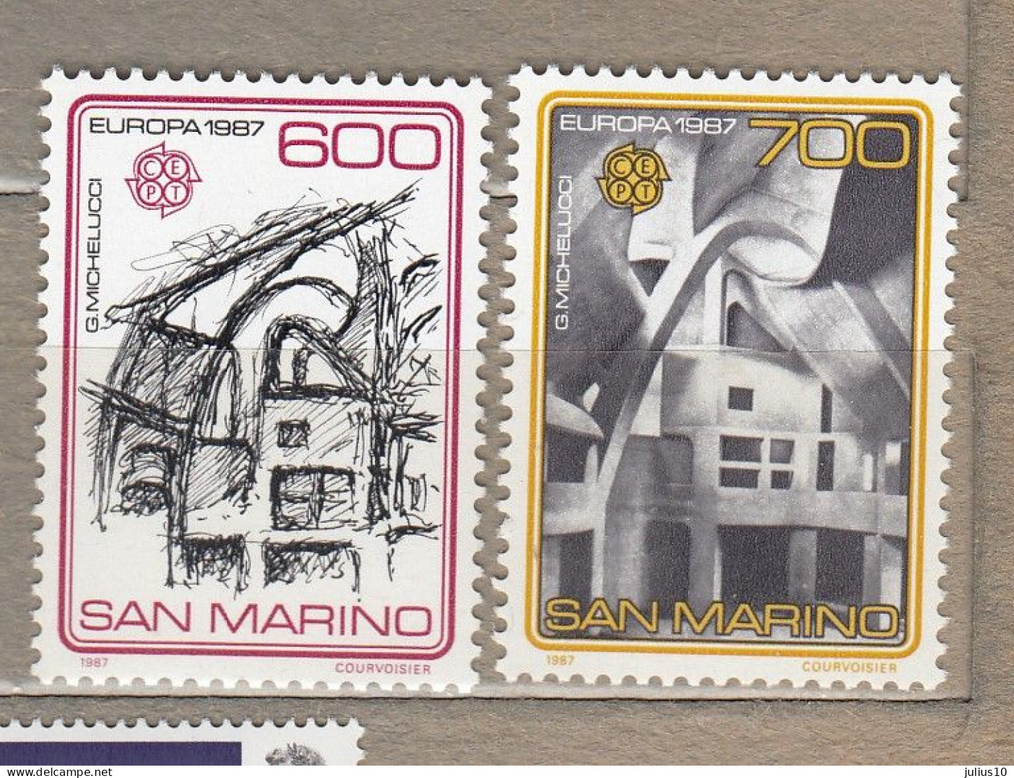 EUROPA CEPT 1987 San Marino Architecture Mi 1354-1355 MNH(**) #22603 - Nuovi