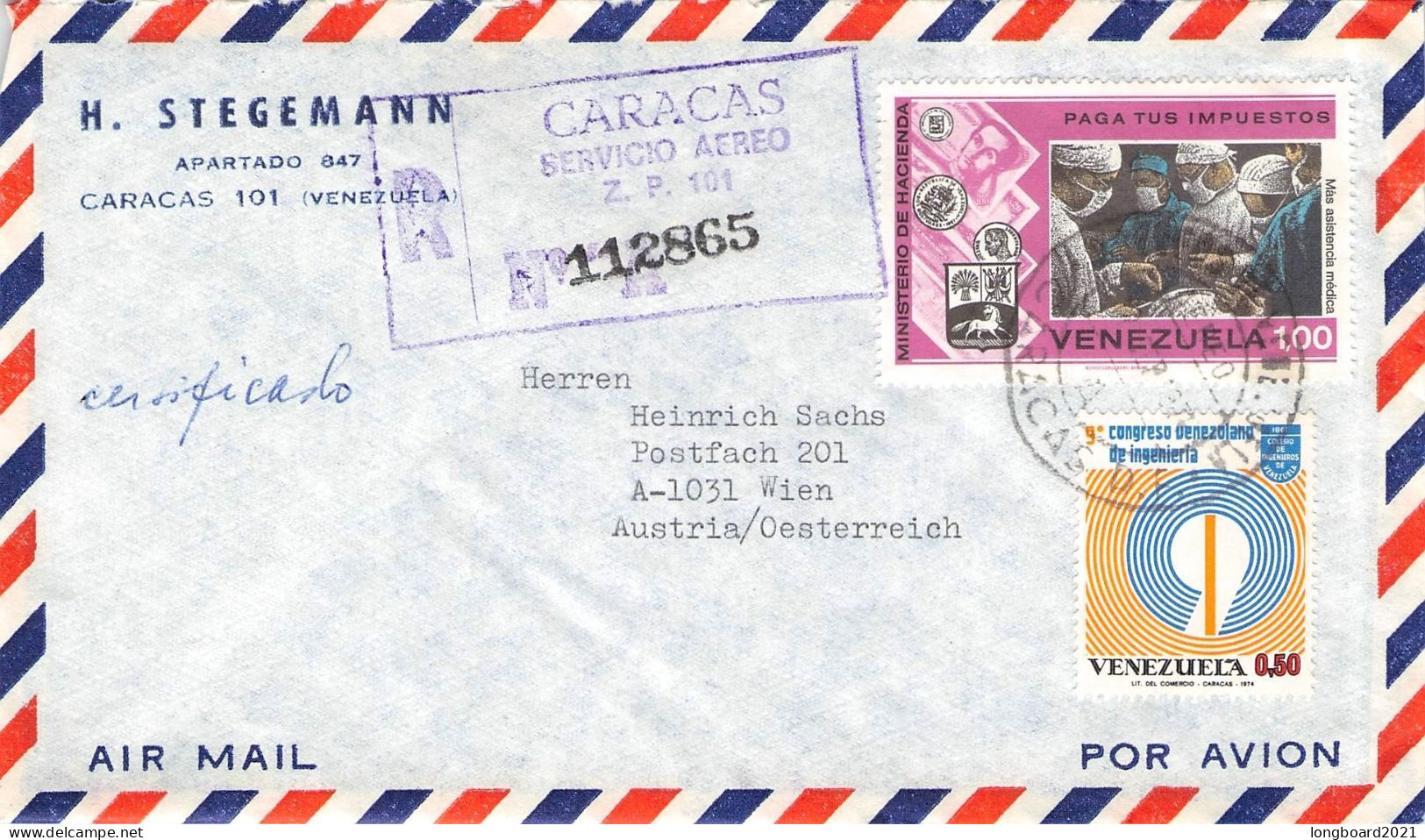 VENEZUELA - AIRMAIL > WIEN/AT / 7036 - Venezuela