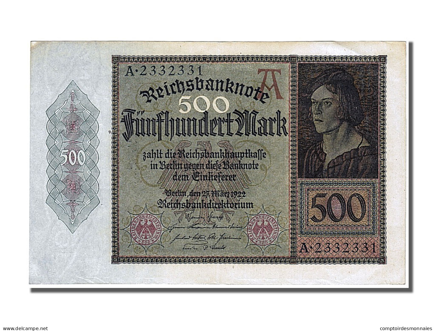 Billet, Allemagne, 500 Mark, 1922, 1922-03-27, SUP+ - 5.000 Mark