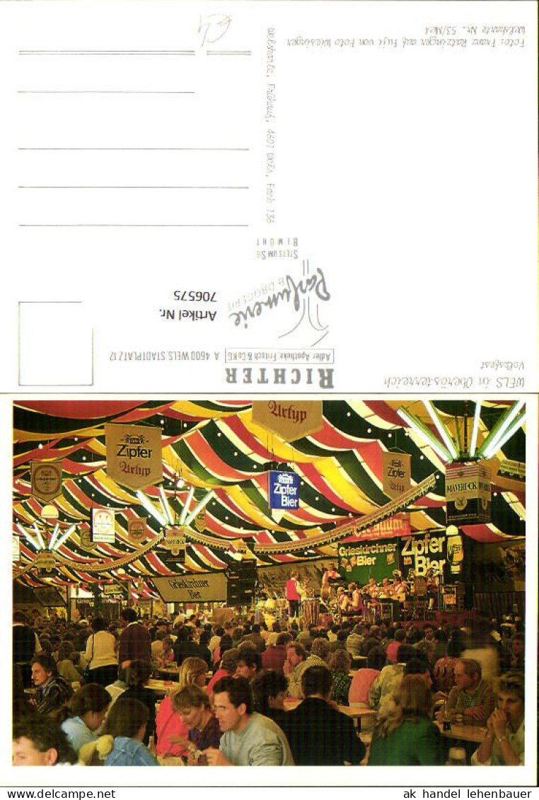 706575 Wels Volksfest Stimmung Im Zelt Reklame Zipfer Bier Maverick - Wels